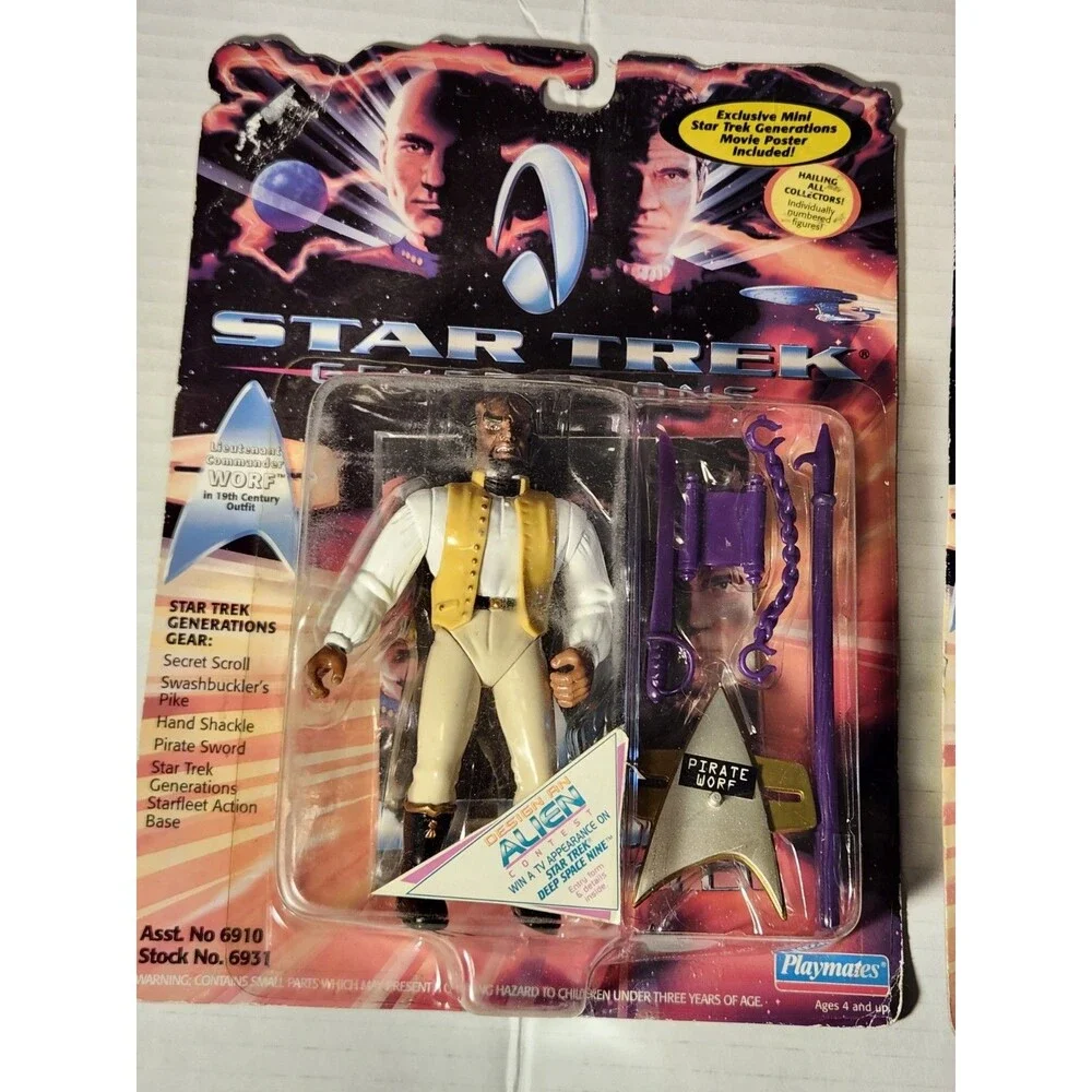 Vintage Star Trek Playmates Action Figures Lot of 3 Sealed 1994–1996